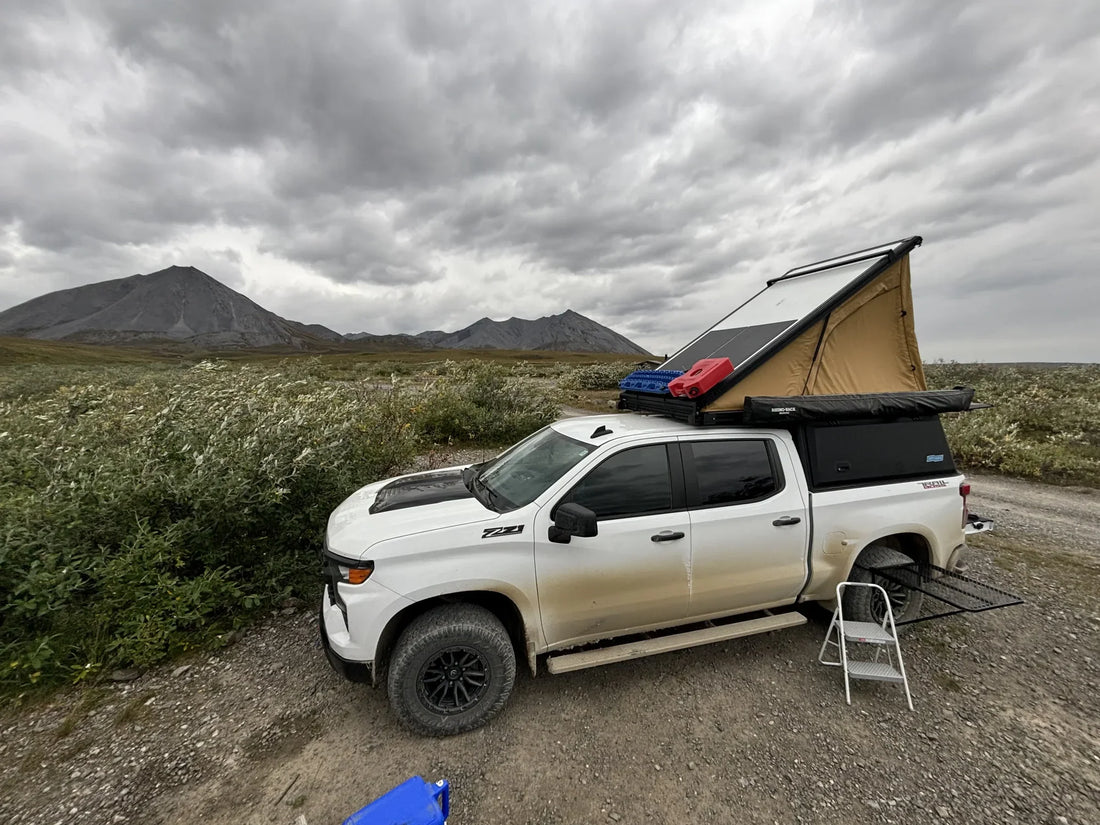 2020 Chevy Silverado with X1 Camper in the Alaskan backcountry.