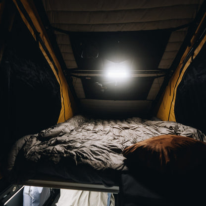 Super Pacific X1 truck camper with lighting kit.