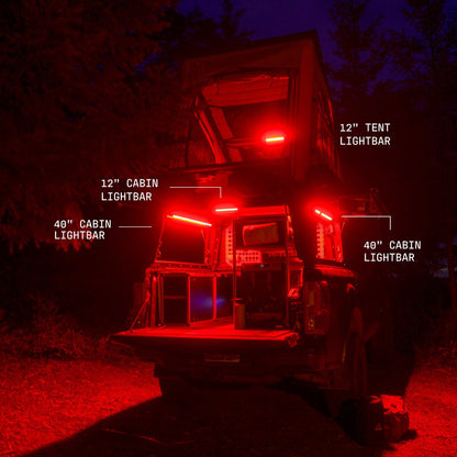 Super Pacific X1 truck camper with lighting kit.
