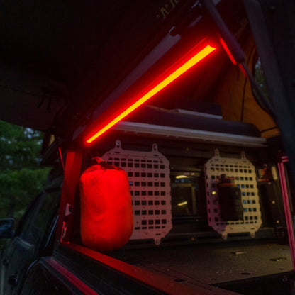 Super Pacific X1 truck camper with lighting kit.