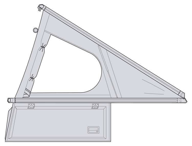 X1 Camper Dimensions SideView Open