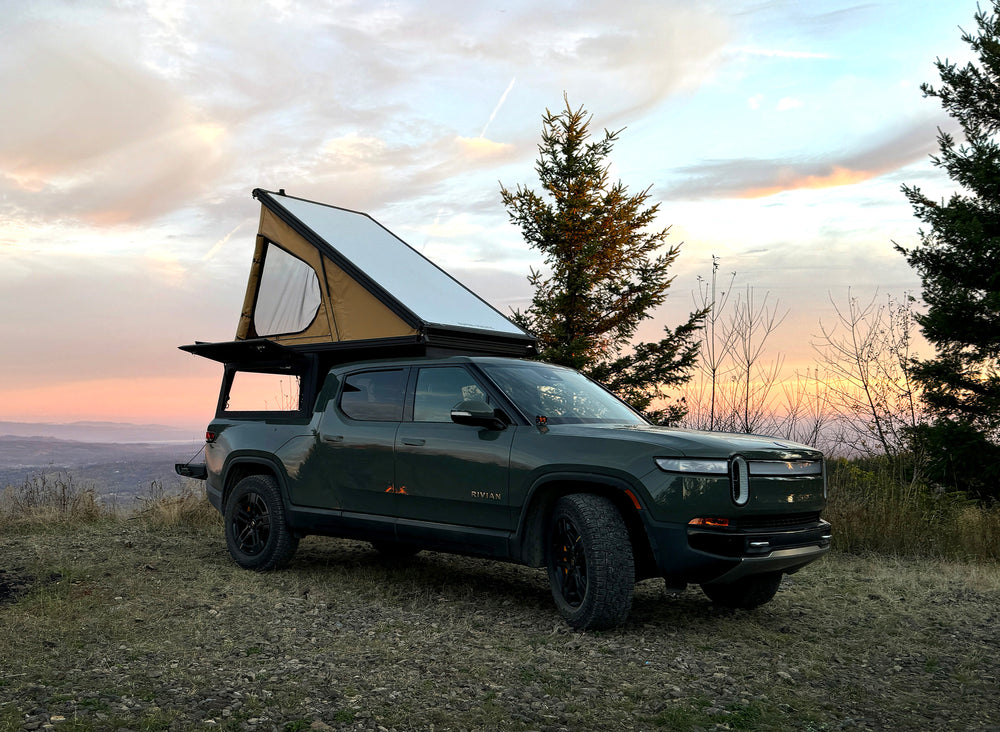 Rivian R1T with Super Pacific X1 pop-up camper